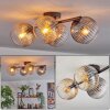 Gastor ceiling light, globe light Amber, clear, Smoke-coloured, 4-light sources