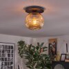 Ripoll ceiling light, globe light Amber, 1-light source