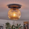 Ripoll ceiling light, globe light Amber, 1-light source