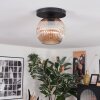 Ripoll ceiling light, globe light Amber, 1-light source