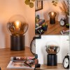 Gastor globe light, desk lamp, table lamp chrome, clear, Smoke-coloured, 1-light source