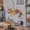 Gastor hanging light, globe light, pendant light Amber, clear, Smoke-coloured, 8-light sources