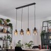 Hasvik hanging light, pendant light Amber, chrome, clear, Smoke-coloured, 4-light sources