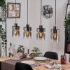 Hasvik hanging light, pendant light chrome, Smoke-coloured, 4-light sources