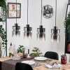 Hasvik hanging light, pendant light chrome, Smoke-coloured, 4-light sources