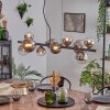 Chehalis hanging light, globe light, pendant light chrome, clear, Smoke-coloured, 10-light sources