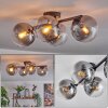 Gastor ceiling light, globe light clear, Smoke-coloured, 4-light sources