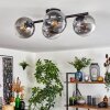 Gastor ceiling light, globe light clear, Smoke-coloured, 4-light sources