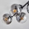 Gastor ceiling light, globe light clear, Smoke-coloured, 4-light sources