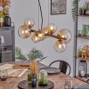 Chehalis hanging light, globe light, pendant light Amber, clear, 8-light sources