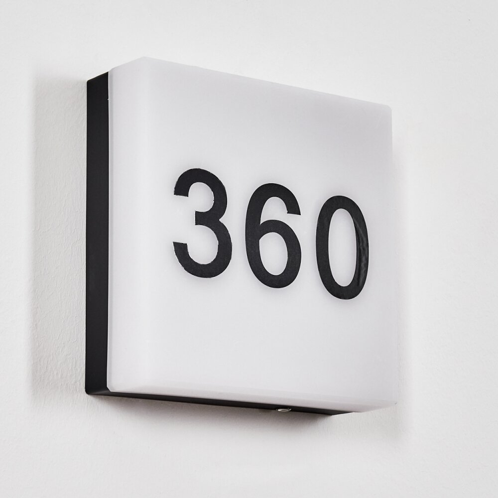 Sneslev outdoor wall light, House-Number Light, wall light black, 1-light source
