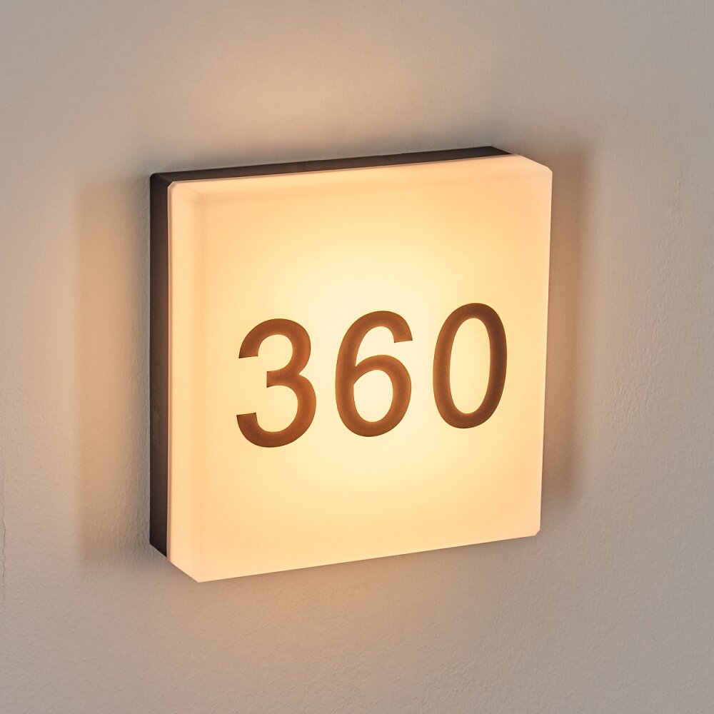 Sneslev outdoor wall light, House-Number Light, wall light black, 1-light source
