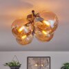 Gastor ceiling light, globe light Amber, 4-light sources