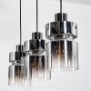 Hasvik hanging light, pendant light chrome, black, 3-light sources