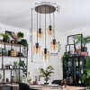 Hasvik hanging light, pendant light chrome, black, 5-light sources