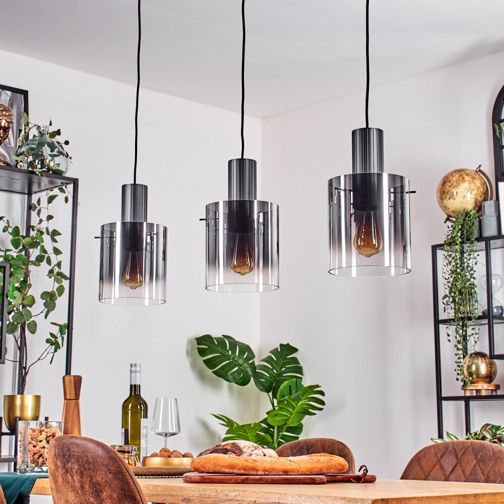 Vireda hanging light, pendant light anthracite, 3-light sources