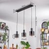 Vireda hanging light, pendant light anthracite, 3-light sources