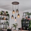 Hasvik hanging light, pendant light chrome, black, 5-light sources