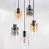 Hasvik hanging light, pendant light chrome, black, 5-light sources