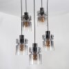 Hasvik hanging light, pendant light chrome, black, 5-light sources