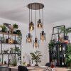 Hasvik hanging light, pendant light chrome, black, 5-light sources