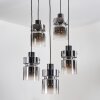 Hasvik hanging light, pendant light chrome, black, 5-light sources