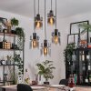 Hasvik hanging light, pendant light chrome, black, 5-light sources