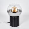 Koyoto globe light, desk lamp, table lamp chrome, clear, Smoke-coloured, 1-light source