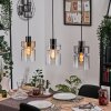 Hasvik hanging light, pendant light chrome, black, 3-light sources