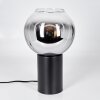 Koyoto globe light, desk lamp, table lamp chrome, clear, Smoke-coloured, 1-light source