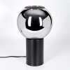 Koyoto globe light, desk lamp, table lamp chrome, Smoke-coloured, 1-light source