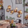 Gastor hanging light, globe light, pendant light Amber, clear, Smoke-coloured, 8-light sources