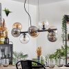 Gastor hanging light, globe light, pendant light Amber, clear, Smoke-coloured, 8-light sources