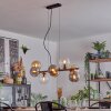 Gastor hanging light, globe light, pendant light Amber, clear, Smoke-coloured, 8-light sources