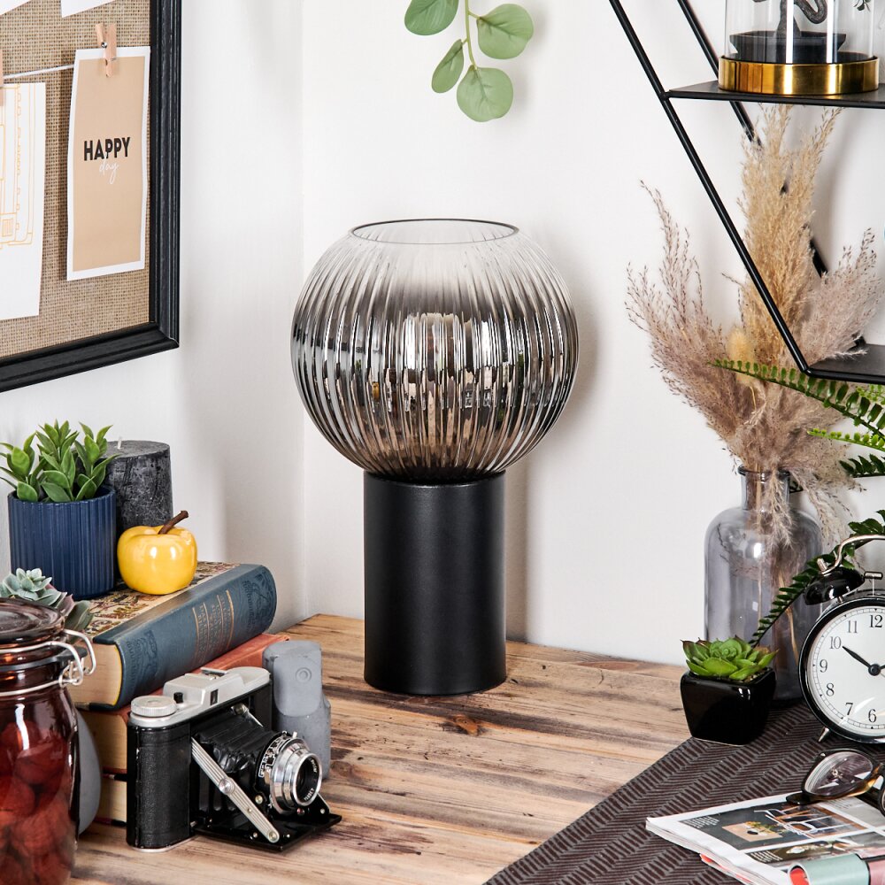 Koyoto globe light, desk lamp, table lamp clear, Smoke-coloured, 1-light source
