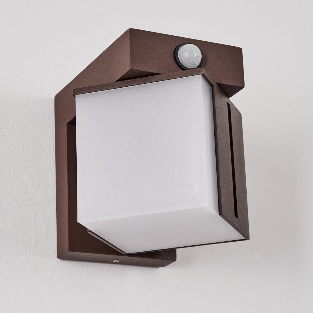Swanek outdoor wall light, wall light LED rust-coloured, 1-light source, Motion sensor