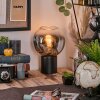 Koyoto globe light, desk lamp, table lamp chrome, clear, Smoke-coloured, 1-light source