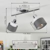 Ailer ceiling light, ceiling spotlight chrome, 2-light sources