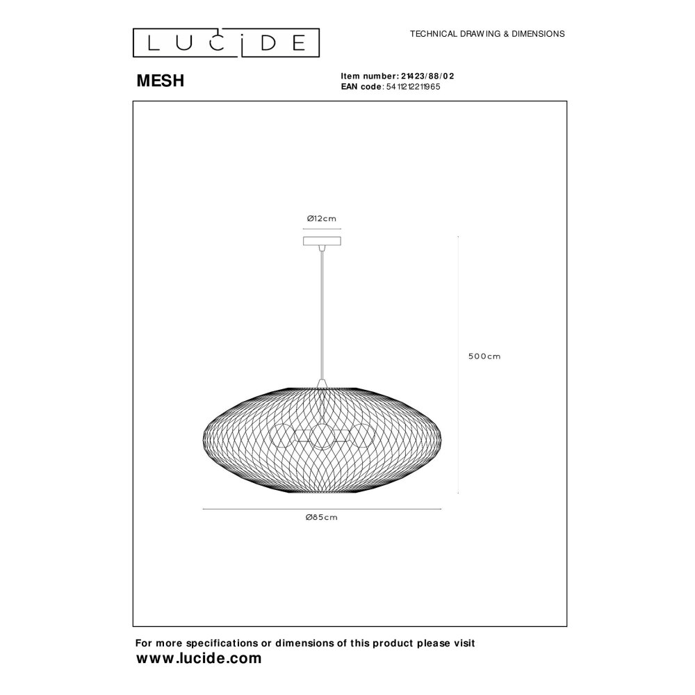 Lucide lights MESH pendant light black, 3-light sources