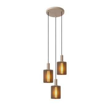 Lucide lights LAMBRES pendant light sand-coloured, 3-light sources