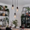 Hasvik hanging light, pendant light chrome, black, 3-light sources