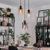 Hasvik hanging light, pendant light chrome, black, 3-light sources