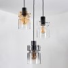 Hasvik hanging light, pendant light chrome, black, 3-light sources