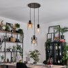 Hasvik hanging light, pendant light chrome, black, 3-light sources