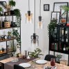 Hasvik hanging light, pendant light chrome, black, 3-light sources