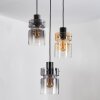 Hasvik hanging light, pendant light chrome, black, 3-light sources