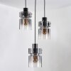 Hasvik hanging light, pendant light chrome, black, 3-light sources