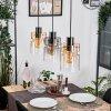 Hasvik hanging light, pendant light chrome, black, 3-light sources