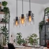 Hasvik hanging light, pendant light chrome, black, 3-light sources