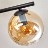 Gastor ceiling light, globe light Amber, chrome, Smoke-coloured, 5-light sources